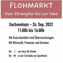 Flohmarkt 2023 vormerken: Sonntag, 08.10.2023