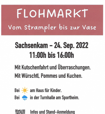Flohmarkt 2023 vormerken: Sonntag, 08.10.2023